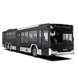 Valkoinen / Musta Scania Citywide, kaupunki bussi